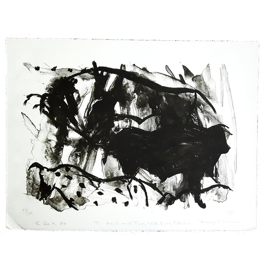 Lithograph By Elaine De Kooning (1918 - 1989) Original Signed. Willem De Kooning 1