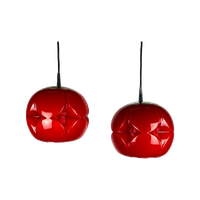 Pair Of Red Glass Artichoke Pendant Lights By Peill And Putzler