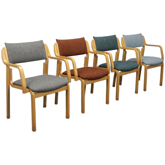 Set Van 4 Deense Eetkamerstoelen Door Reno Wahl Iversen Voor Farstrup, Jaren 1980 1