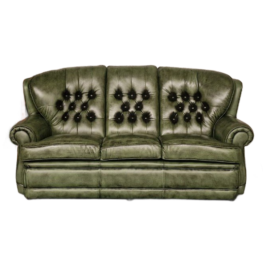 Haeck 3-Zits Timeless Chesterfield Bank – Antiek Groen, Leer 1