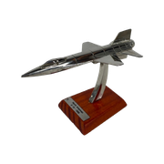 Scale Model Of An Airplane (Silver Plated) - Mounted On Wooden Base - North American X-15 (1959)