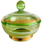 Vintage Glazen Sieradendoosje Groen Glas 1950’s thumbnail 1