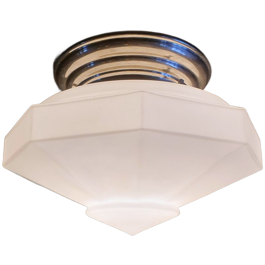 Retro Art Deco Plafonierre Van Opaalglas. 1
