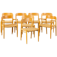 Set Van 8 Van Niels Otto Møller Stoelen (modellen 75 En 56)