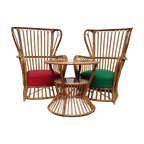 Set Of 2 Armchairs And Table, Design By Franco Albini For Bonacina, 1950s thumbnail 1