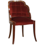 Zeer Charmante Art Deco “wolken” Eetkamer/ Bijzetstoel Met Luxe Rode Bekleding thumbnail 1
