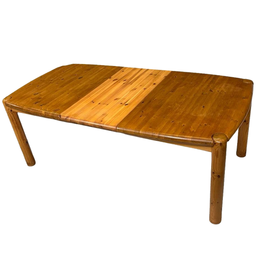 Vintage Ovale Eettafel Pinewood Verlengbaar Jaren 70 1