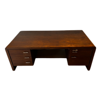 Groot Mid Century Bureau Walnoot Jaren 60
