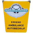 Emaille Reclamebord F.N.O.P. Erkend Ambulance Autobedrijf🚘 thumbnail 1