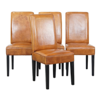 Set Van 4 Luxe En In Goede Staat Verkerende Schapenleren Eetkamerstoelen