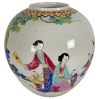 Chinese Gember Pot - Family Rose - Handbeschilderd - 2E Helft 20E Eeuw thumbnail 1