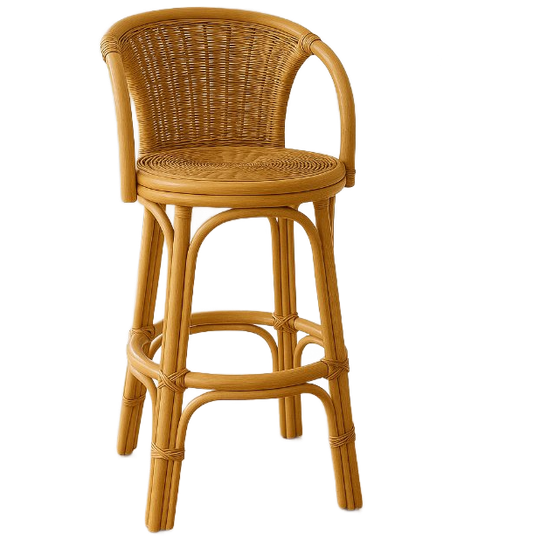 Rotan Barkruk Met Draaiende Zitting 1