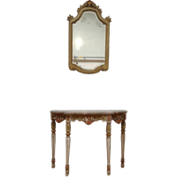 Barok Rococo Wandconsole Sidetable Met Marmer Blad En Spiegel 04