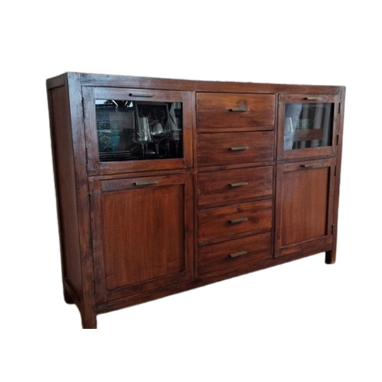 Prachtig Massief Houten Dressoir. 1