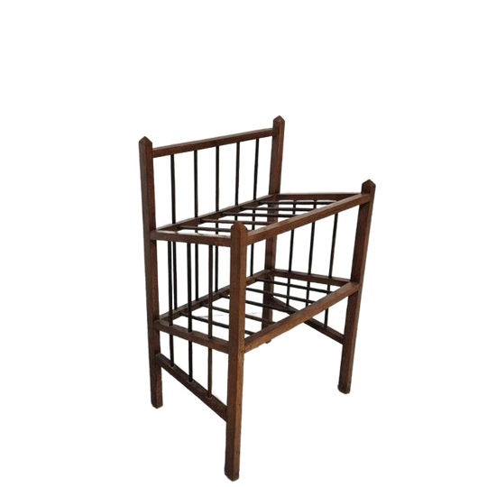 Art Deco Tijdschriften Rek Met Messing Spijlen 1