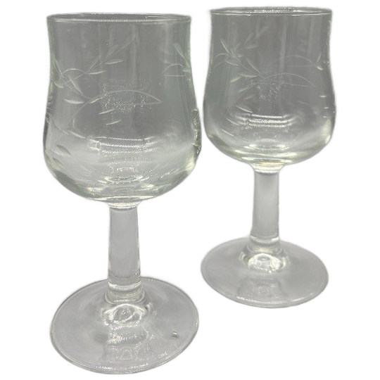 Set Kleine Wijnglazen Loodkristal Geslepen Aar 2 Stuks 1
