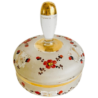 Artdeco Poeder Doosje Glas Goud Art Deco Sieradendoosje Handgeschilderd