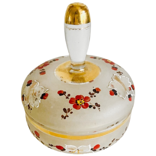 Artdeco Poeder Doosje Glas Goud Art Deco Sieradendoosje Handgeschilderd 1