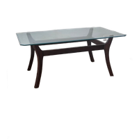 Jaren ‘60 Salontafel Geslepen Glas/Hout