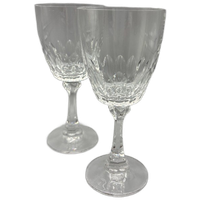 Set Vintage Geslepen Kristallen Wijnglazen 2 Stuks