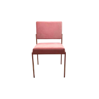 Sternzeit Design Cube Eetkamerstoel Velvet Line Roze Koper