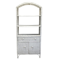 Rotan Wandkast Wit Boogrek Boho Rieten Kast
