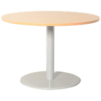 Solidesk Kantinetafel, Ahorn Blad, 110 Cm Ø, Vaste Hoogte Onderstel