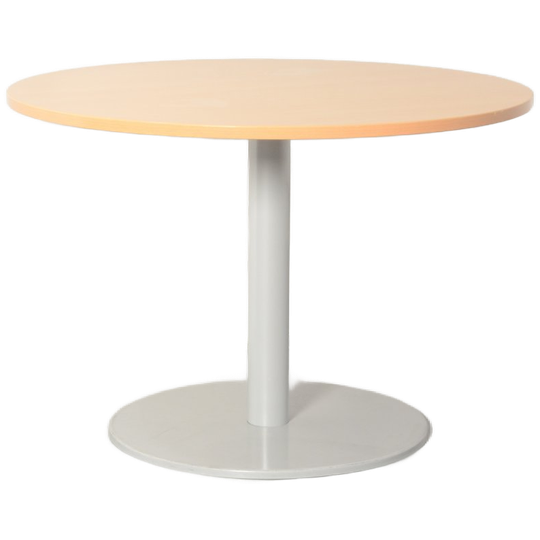 Solidesk Kantinetafel, Ahorn Blad, 110 Cm Ø, Vaste Hoogte Onderstel 1