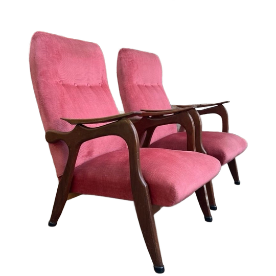 Set Van 2 Vintage Eenzitten/ Fauteuil / Easy Chair 1