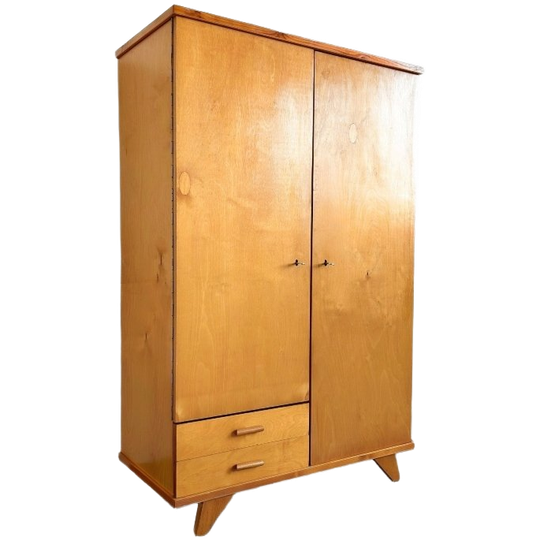 Vintage Tweedeurs Deens Design Kledingkast Meidenkast Jaren 60 1