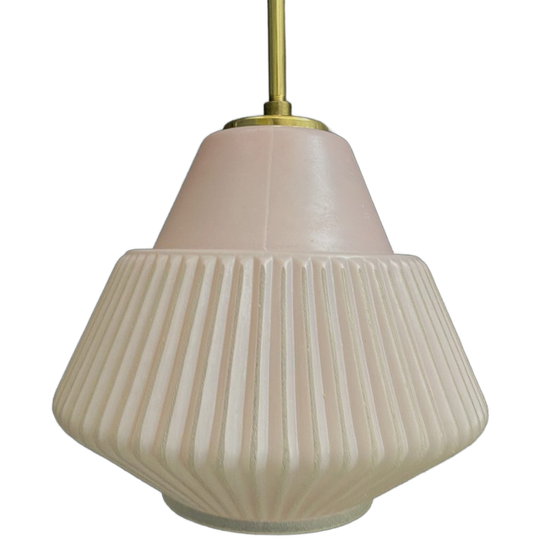 Pink Glass Pendant Lamp 1960s 1