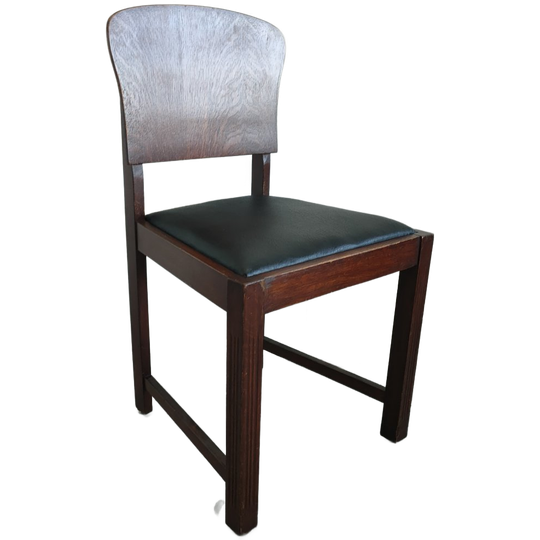 Scandinavisch Design Keukenstoel Met Zwart Leren Zitting Jaren 50 1
