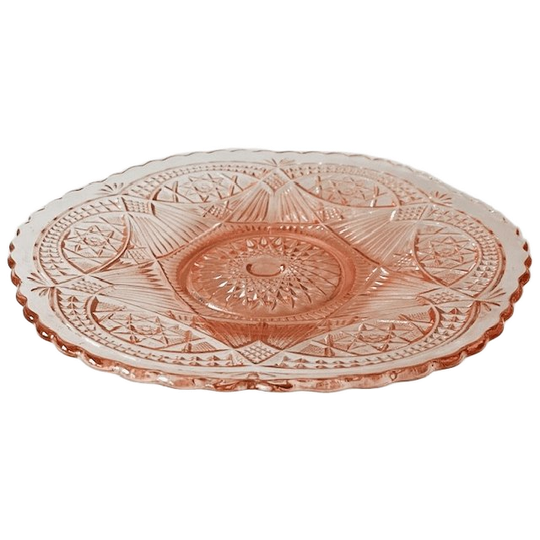 Art Deco Fruitschaal Roze Kristal 1930’s Fait En Belgique 1