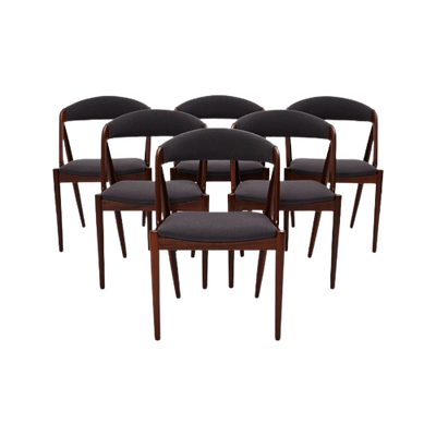 Set Of 6, Model 31 Dining Chairs Designed By Kai Kristiansen For Schou Andersen Møbelfabrik