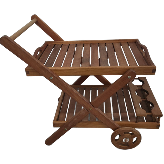 Houten Serveertrolley Met Afneembaar (dien)blad 1