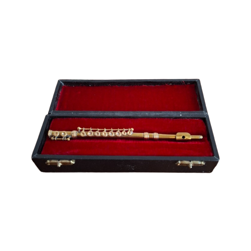 Origineel Vintage Messing Miniatuur Muziekinstrument Fluit