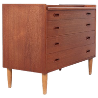 Deens Design Teak Ladekast Met Kaptafel, 1960s