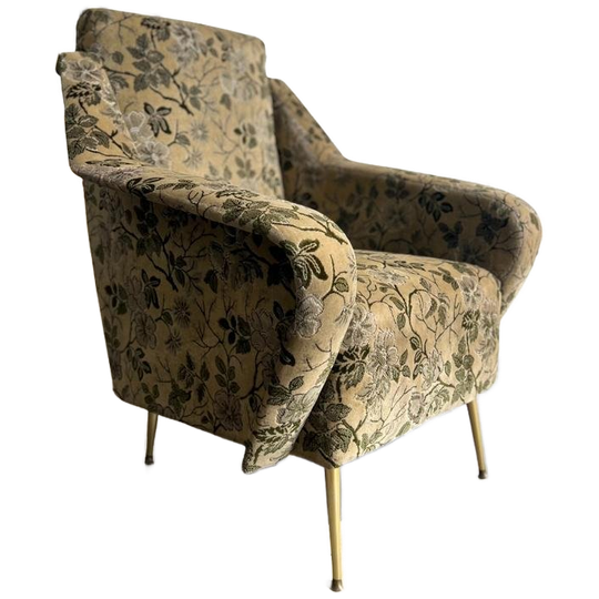 Vintage Gebloemde Eenzit / Fauteuil / Clubzetel 1