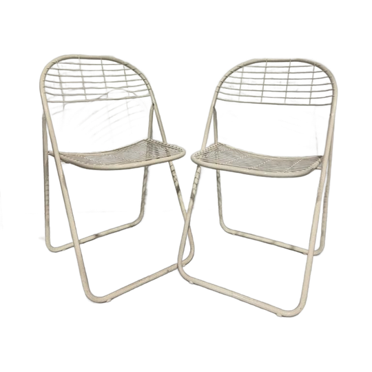 Niels Gammelgaard Vintage Klapstoelen Jaren 80 Wit Design 1