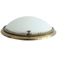 Klassieke Bronzen Metalen Plafonnière Glas Steinhauer, Anno Nu