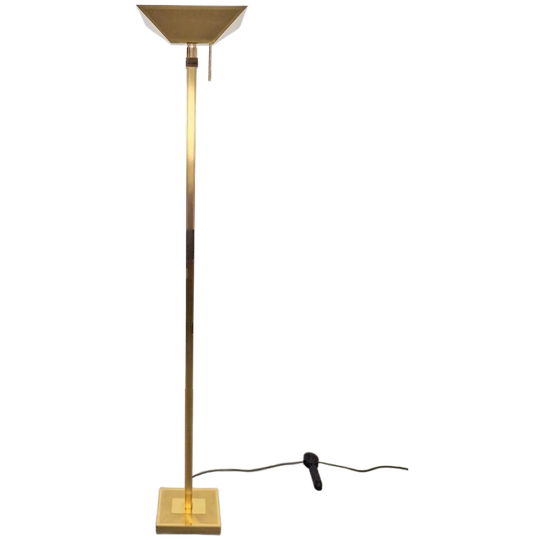 Vintage Deknudt Vloerlamp Messing Regency Uplight Belgie ´70 1