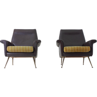 Two Modernist Italian Lounge Chairs