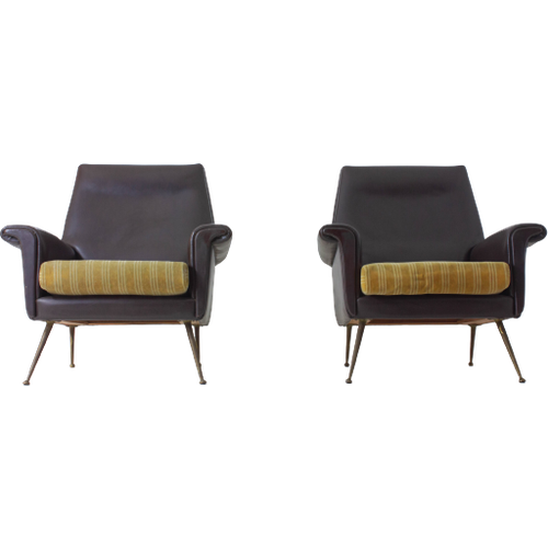 Two Modernist Italian Lounge Chairs