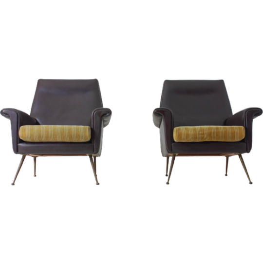 Two Modernist Italian Lounge Chairs 1