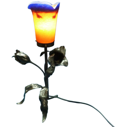 Art Deco Wrought Iron Lamp François Carion 1