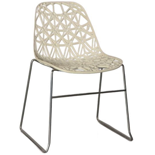 Crassevig Nett Design Kantinestoel, Wit, Buisframe Onderstel 1