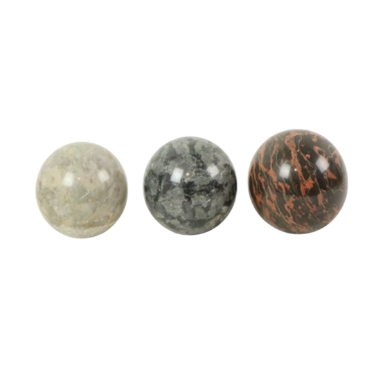 Set Van 3 Grote Gepolijste Bollen Marmeren Ballen Natuursteen 1