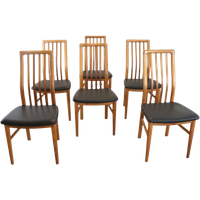 Set Van 6 Kai Kristiansen Stoelen Voor Schou Andersen Vintage 'lille Arden'