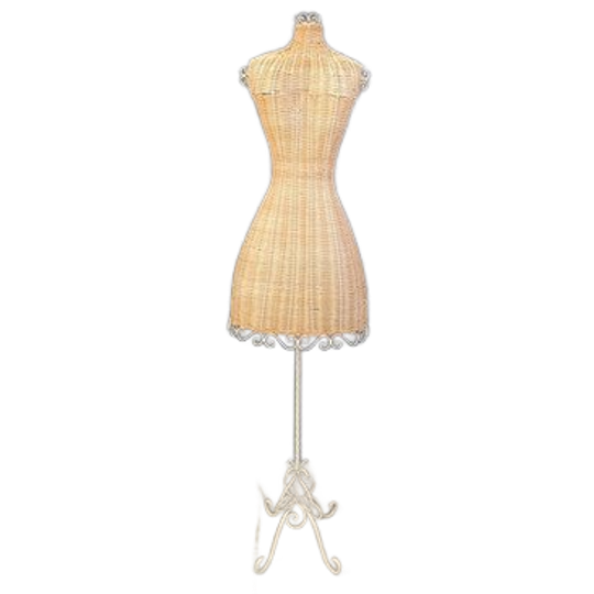 Vintage Wicker Mannequin On A Wrought Iron Base, 1960s 1