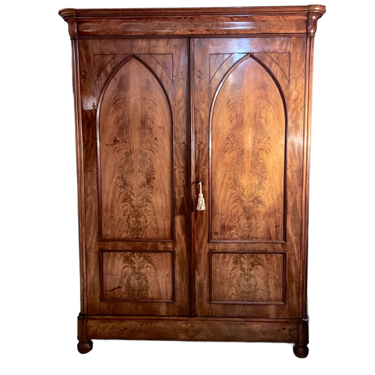 Demontabele Antiek Mahonie Kast Met Planken En Lades , 156 Cm Breed En 210 Hoog 1